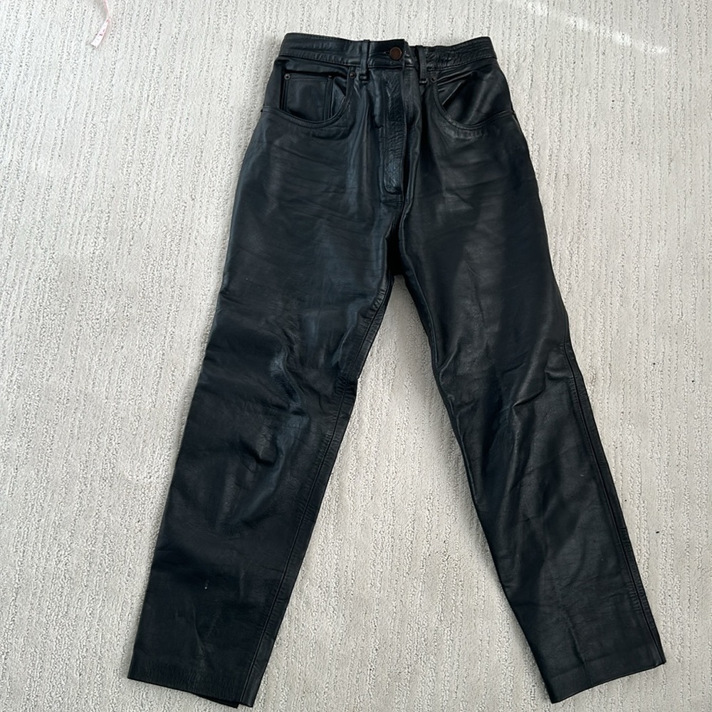 Vintage Fully Lined Leather Pants Size 34 excellent condition thick leather